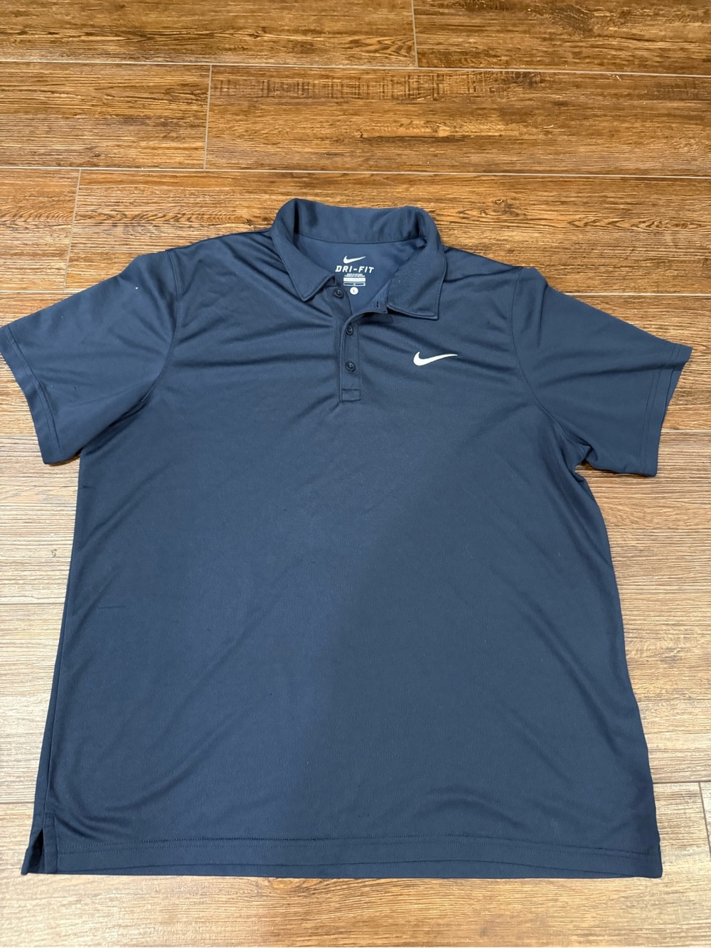 Nike Men’s Navy Blue Dri-FIT Polo-Large